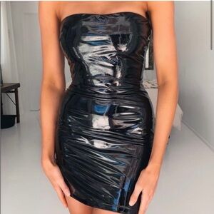 Tiger Mist Black Latex Dress - Size M